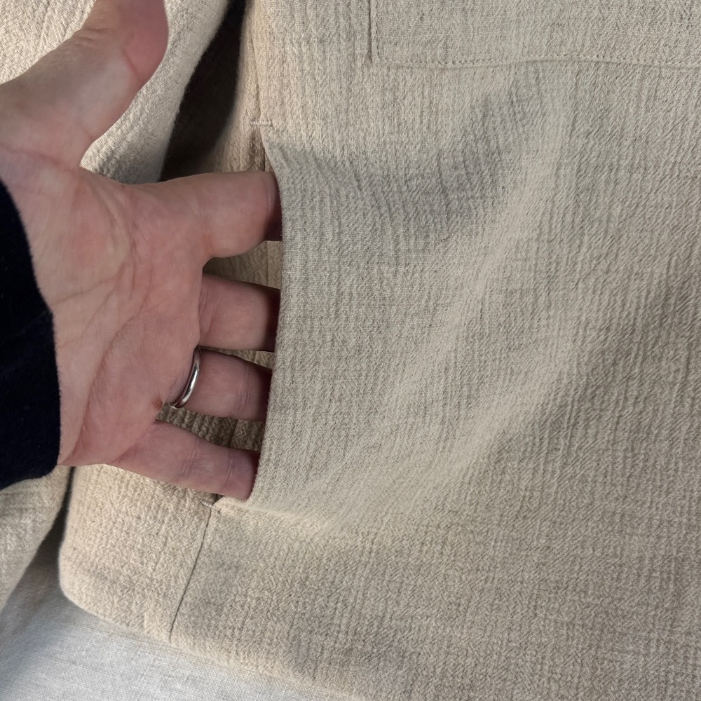 Banana Republic Bella Cotton Linen Light Tan Bomber Jacket XL - Picture 4 of 16